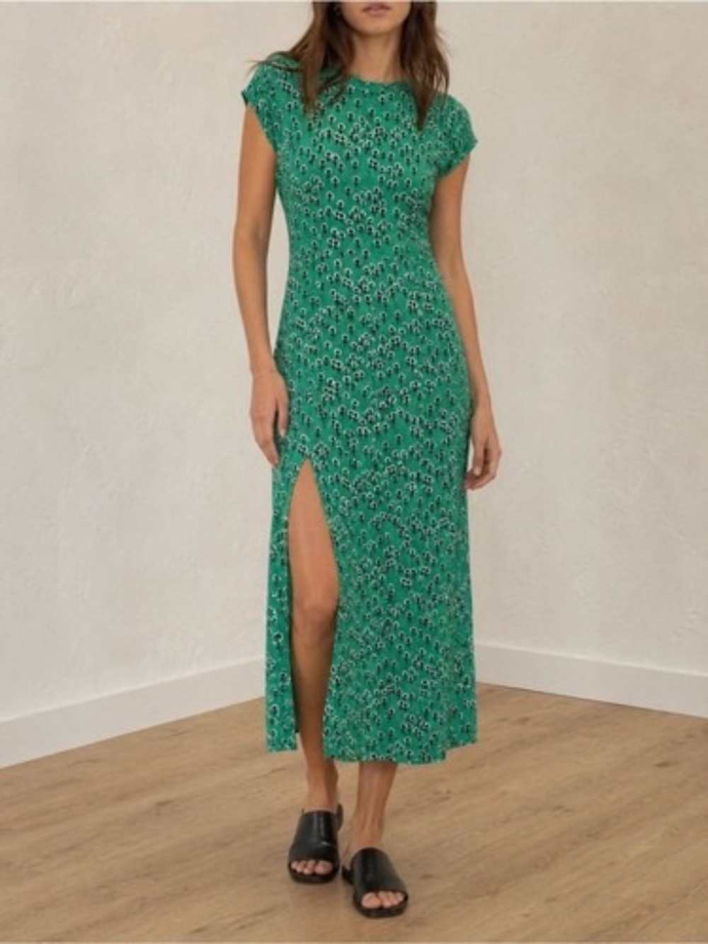 Green Free People Corrie Midi Dress 2